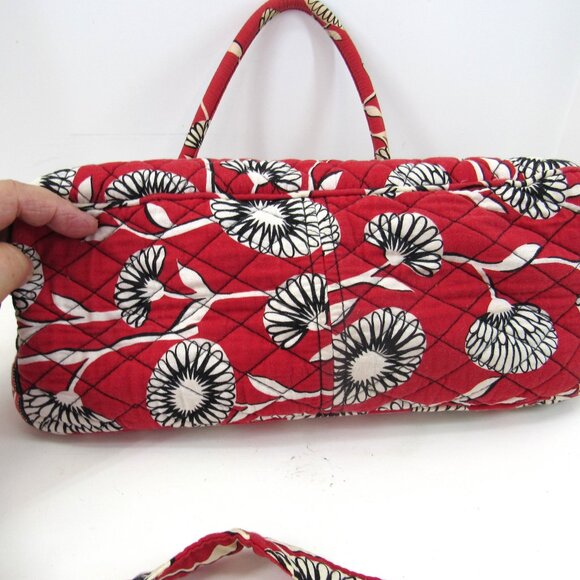 Vera Bradley Deco Daisy Double Handle & Shoulder Strap Purse with Makeup Bag - Picture 6 of 10